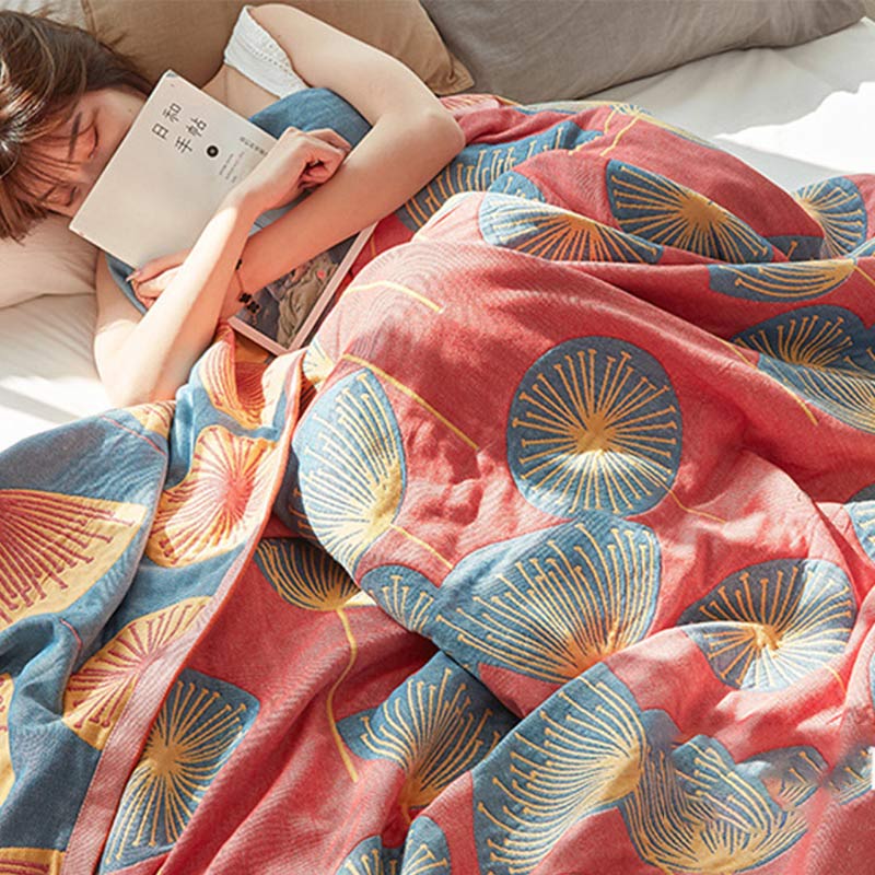 Omkeerbare Quilt met Paardenbloemenprint – 100% Biologisch Geweven Katoen – Zachte Katoenen Sprei voor Kingsize Bed – Veelzijdig Bedtextiel voor Alle Seizoenen | Sulvida