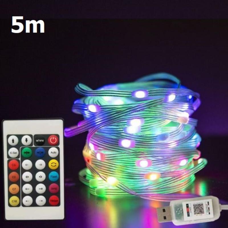 LED Lichtsnoer met Afstandsbediening en Muziekfunctie 5m 10m 20m Multicolor RGB Sfeerverlichting voor Binnen Buiten | Sulvida