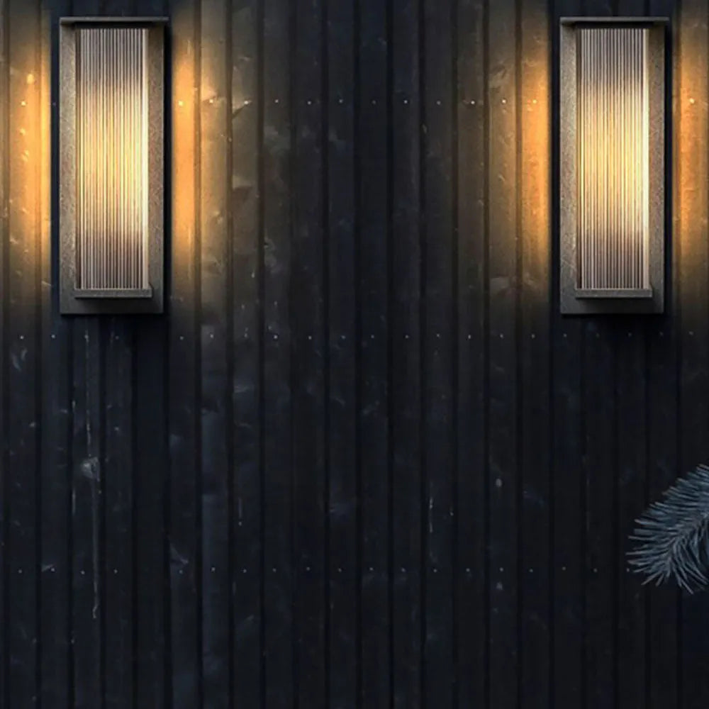 Buitenwandlamp Rechthoekig Zwart Metaal IP68 LED Verlichting Tuinmuur Gevel Moderne Terrasverlichting | Sulvida