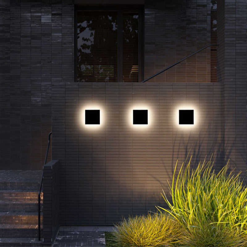 Minimalistische LED Wandlamp Metaal Buiten Binnen Wit Zwart Rond Vierkant Tuin Hal Verlichting Modern Design | Sulvida