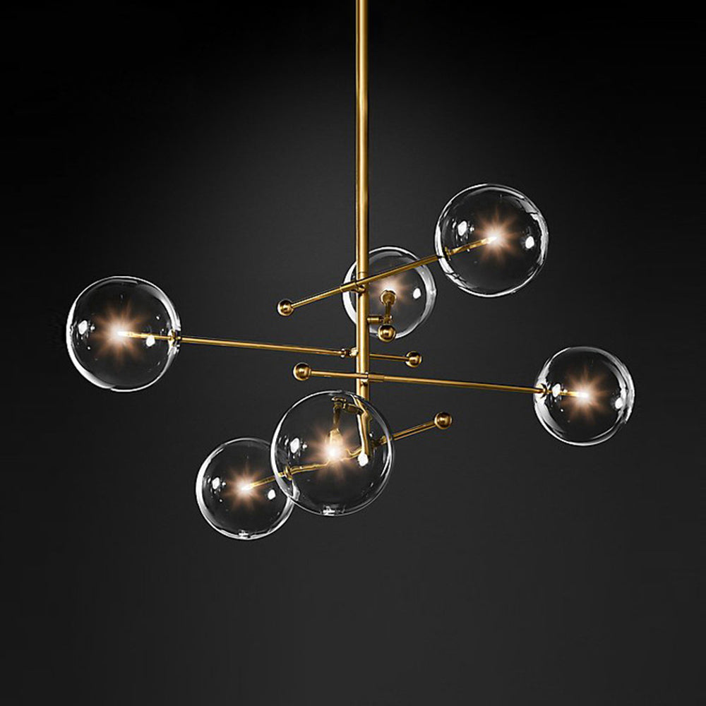 Hanglampen met Glazen Bollen Goud 6 of 8 Lichtpunten LED Inclusief Woonkamer Slaapkamer Eetkamer Design | Sulvida