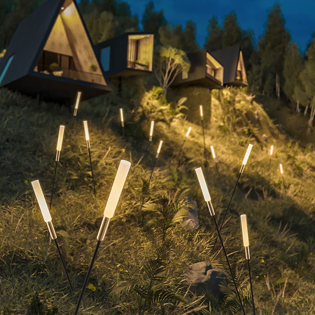 Éclairage solaire de jardin en forme de roseau, étanche, éclairage LED, lot de lampes d’extérieur à énergie solaire, éclairage d’ambiance | Sulvida