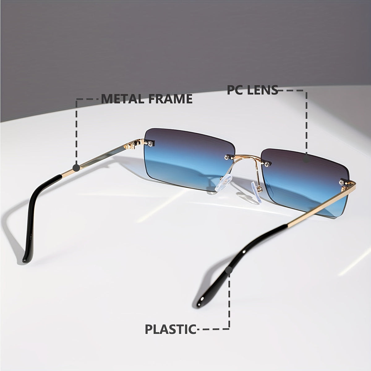Randloze Zonnebril met Brede Glazen voor Heren – Lichtgewicht Metalen Frame UV-Bescherming Everyday Stijl | Sulvida