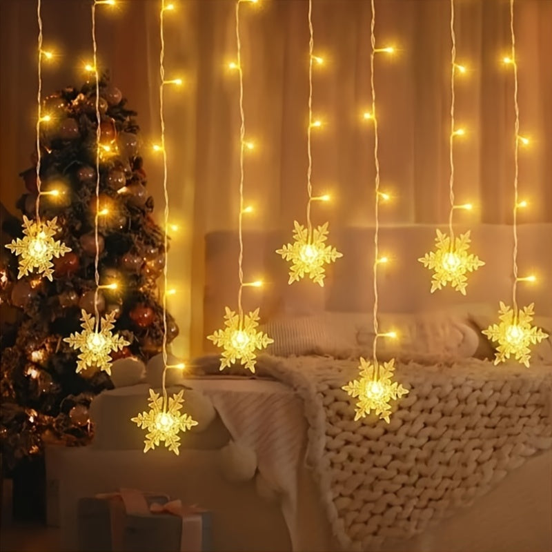 Verlichte Sneeuwvlok Slinger 4 Meter USB – Kerstverlichting Sfeerlicht Binnen Buiten Winterdecoratie | Sulvida