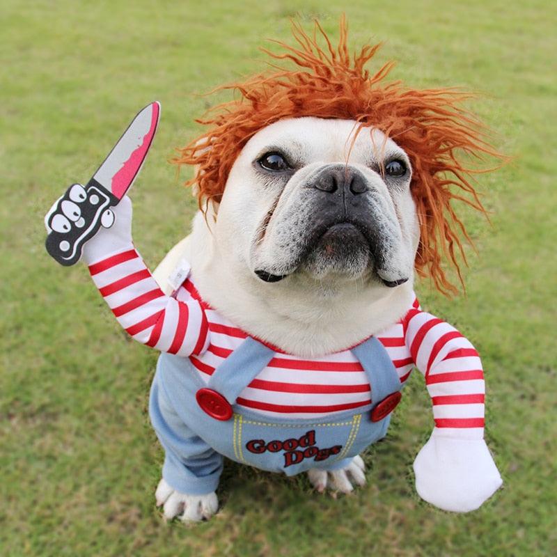 Halloween Hondenkostuum Pop-Figuur Rood Polyester met Pruik en Accessoires voor Kleine tot Grote Honden | Sulvida