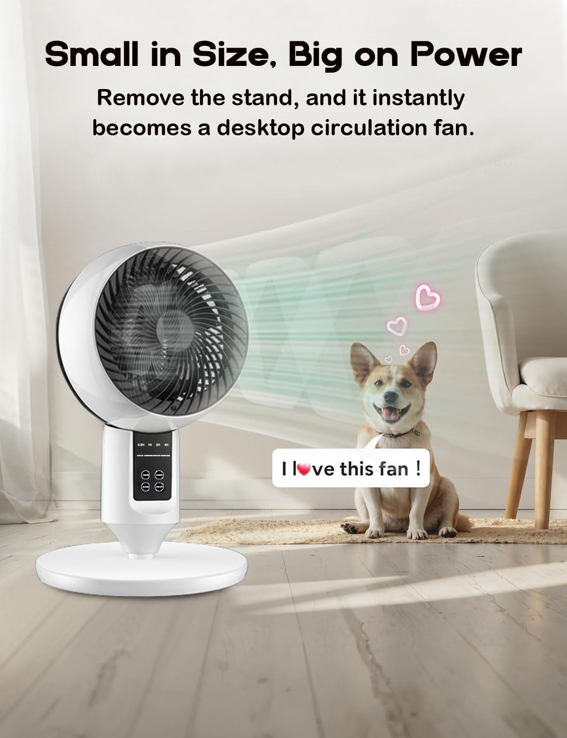 Verstelbare Staande Ventilator met 3D Luchtcirculatie en Afstandsbediening voor Slaapkamer Kantoor en Woonkamer | Sulvida