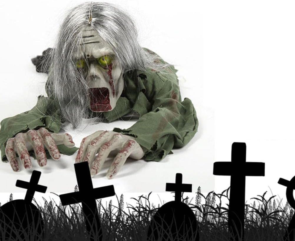 Bewegende Spookfiguur met Lichtgevende LED Ogen – Geluidsgeactiveerd Halloween Decoratiestuk voor Feest | Sulvida