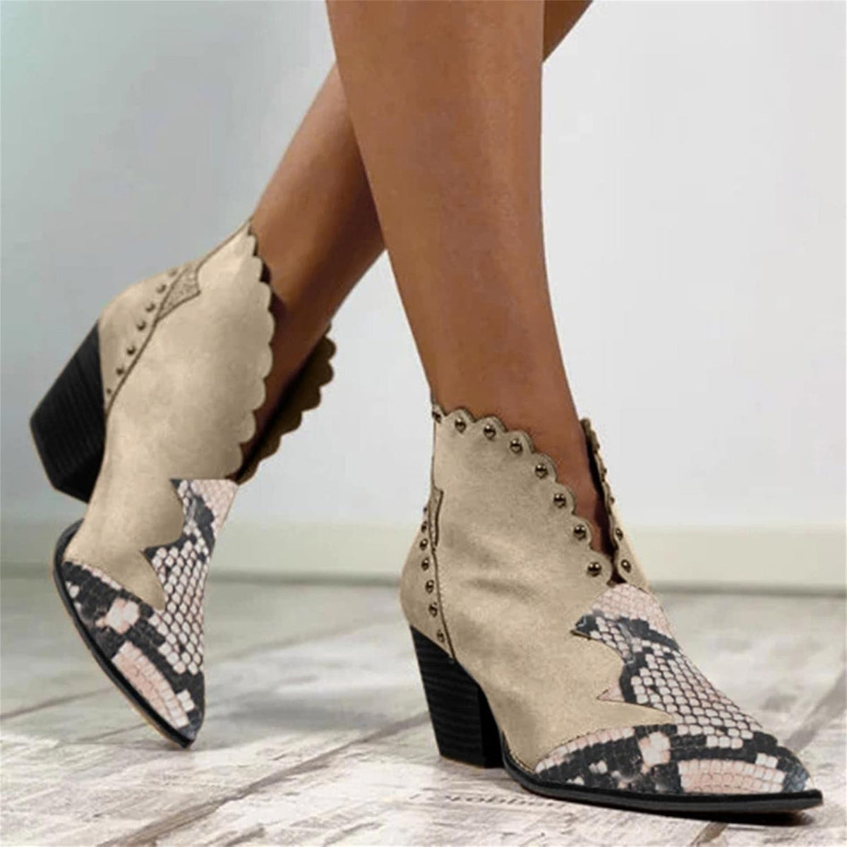 Westernlaarzen Dames met Veters – Leren Cowboylaarzen Spitse Neus Zwart Beige Bruin Maat 35-43 Stijlvol | Sulvida