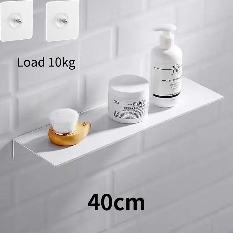 Zelfklevend Wandrek Zwevend Zonder Boren 30-50cm Badkamer Keuken Opbergsysteem Modern Design Wit Zwart | Sulvida