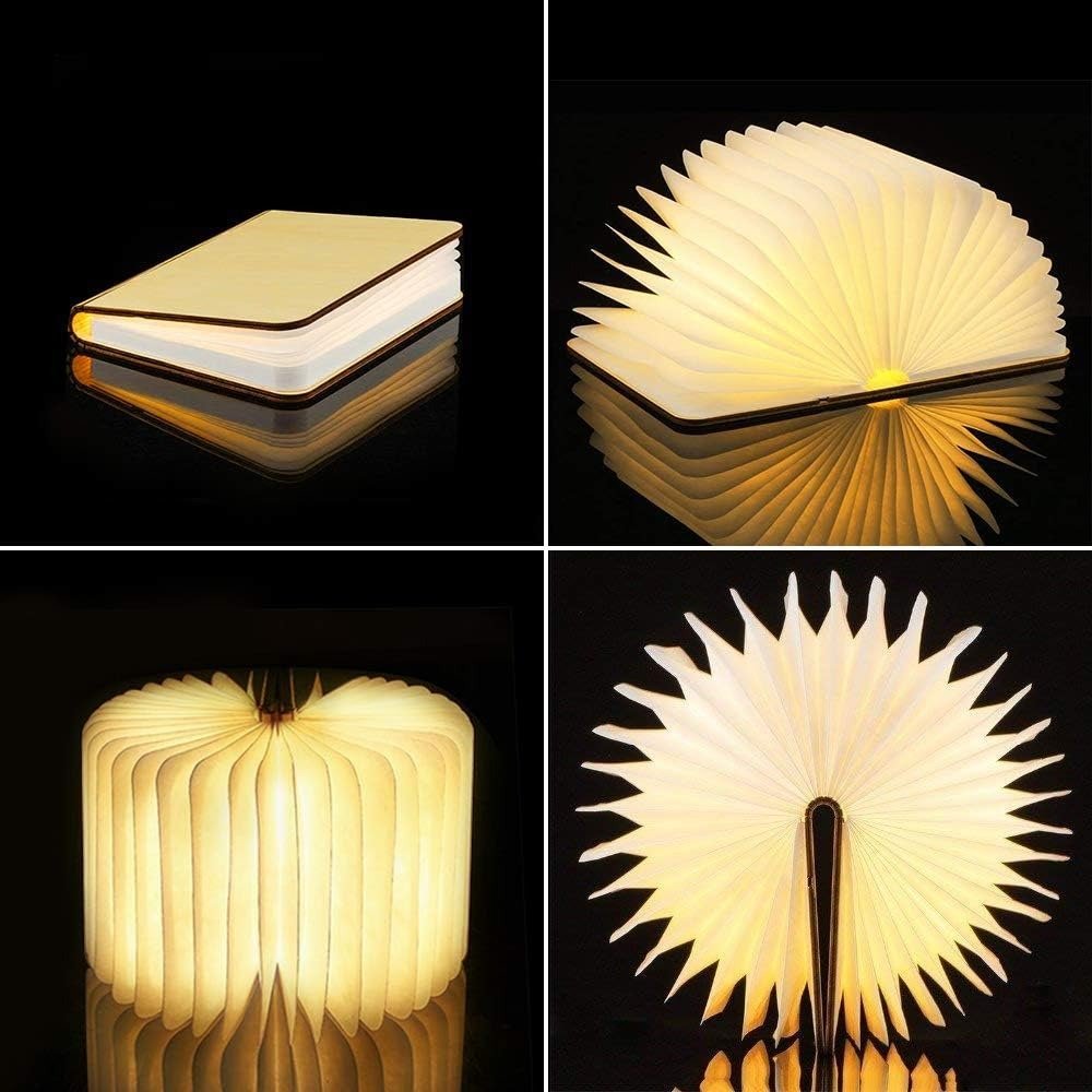 Opklapbare Tafellamp met LED Boekvorm Design 360° Verstelbaar Oplaadbaar Sfeerlicht Nachtlampje Leeslamp | Sulvida