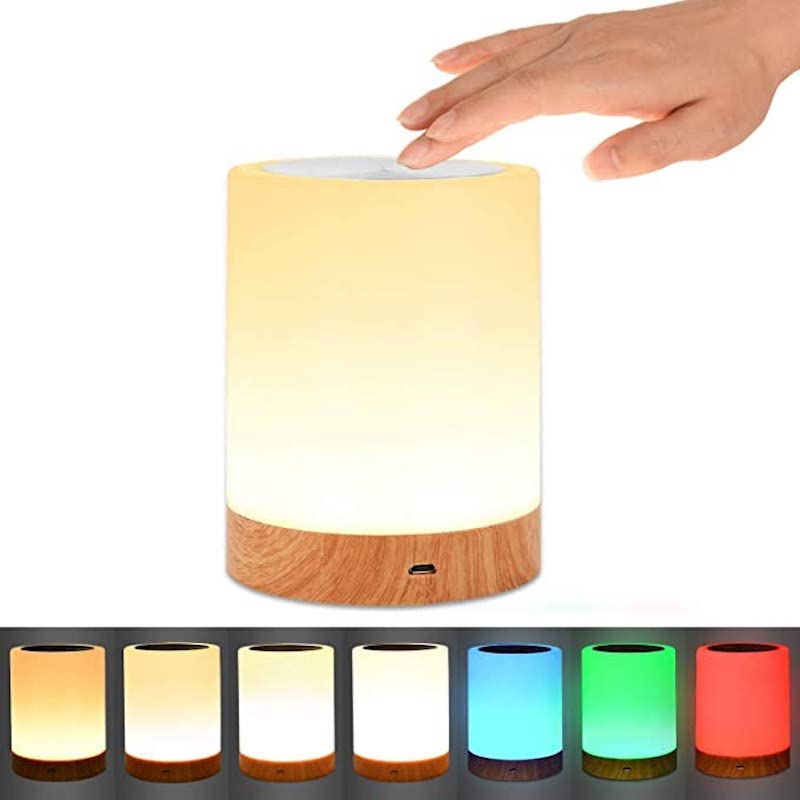 Oplaadbare LED-tafellamp met touchbediening dimbaar warm wit en RGB kleurenwisseling draadloos sfeerlicht | Sulvida