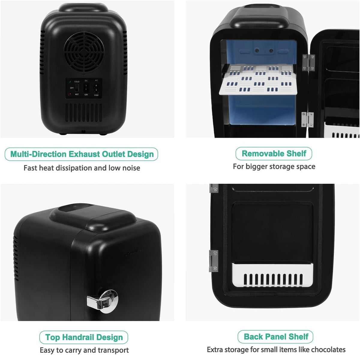 Minikoelkast 4L Koel- & Warmhoudfunctie voor Huis Auto Reis Medicatie Cosmetica Draagbaar Compact 12V 220V | Sulvida