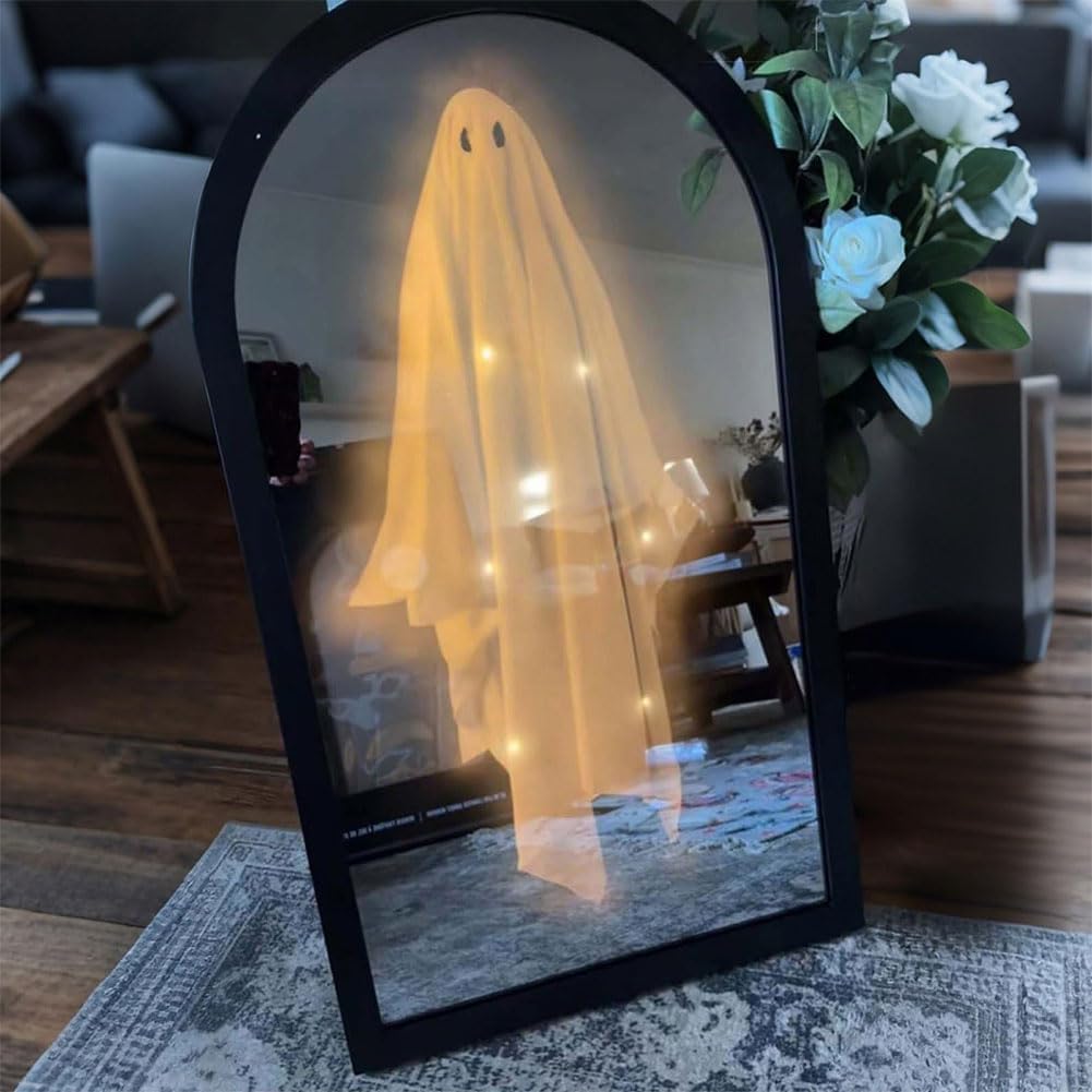 Holografische Spookspiegel Wanddecoratie 35x20cm – Halloween Illusie Effect Spiegeldecoratie voor Enge Sfeer | Sulvida