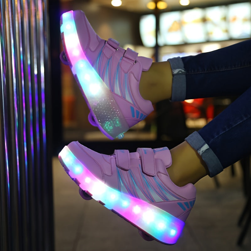Rollerskates voor Kinderen met LED-Verlichting & Afneembare Wielen | Comfortabele Sneakers voor Actieve Beweging | Sulvida