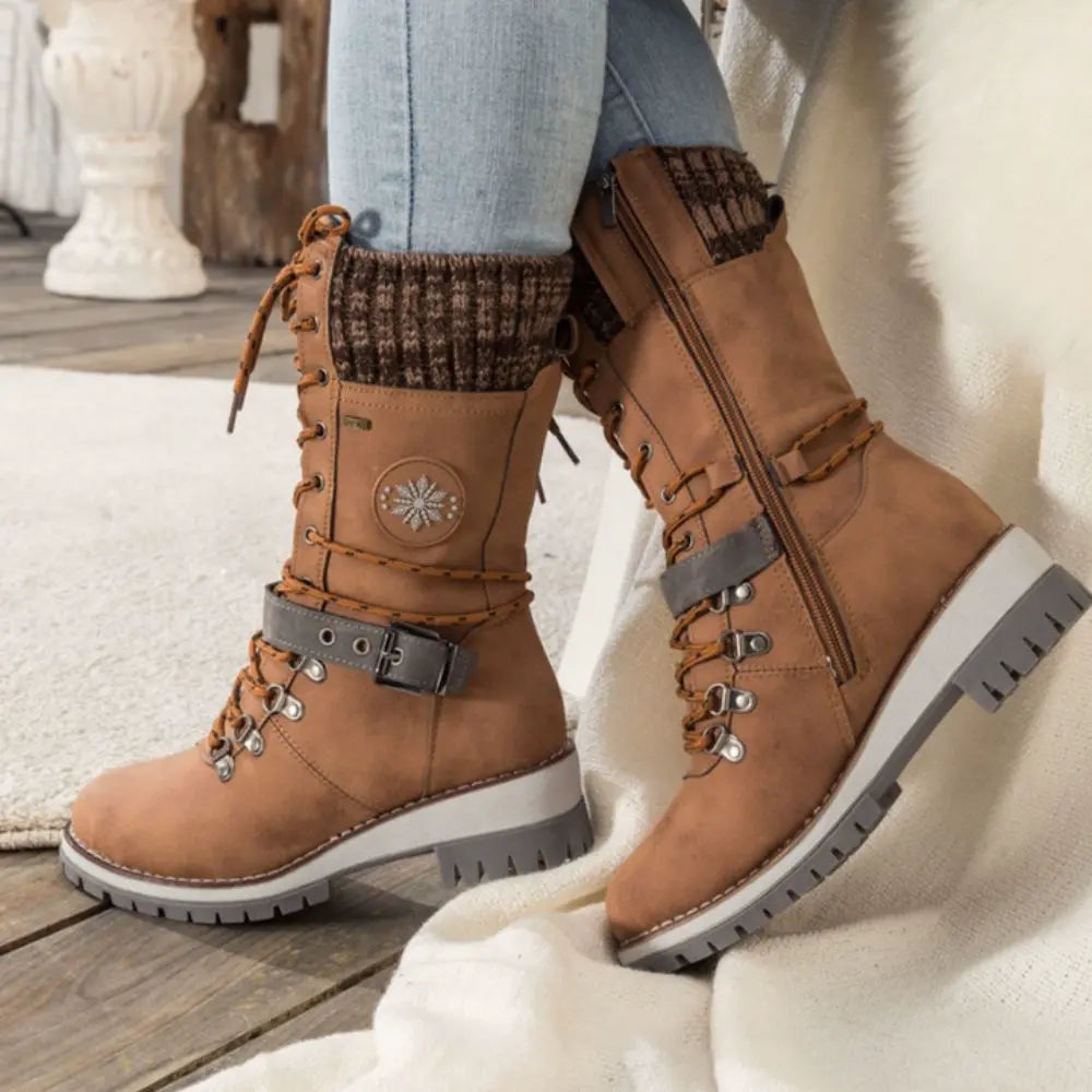 Dames Enkellaarsjes Waterdicht Winter Antislip Gevoerd Warm Snowboots Stevige Outdoor Wandelschoenen Sneeuw | Sulvida