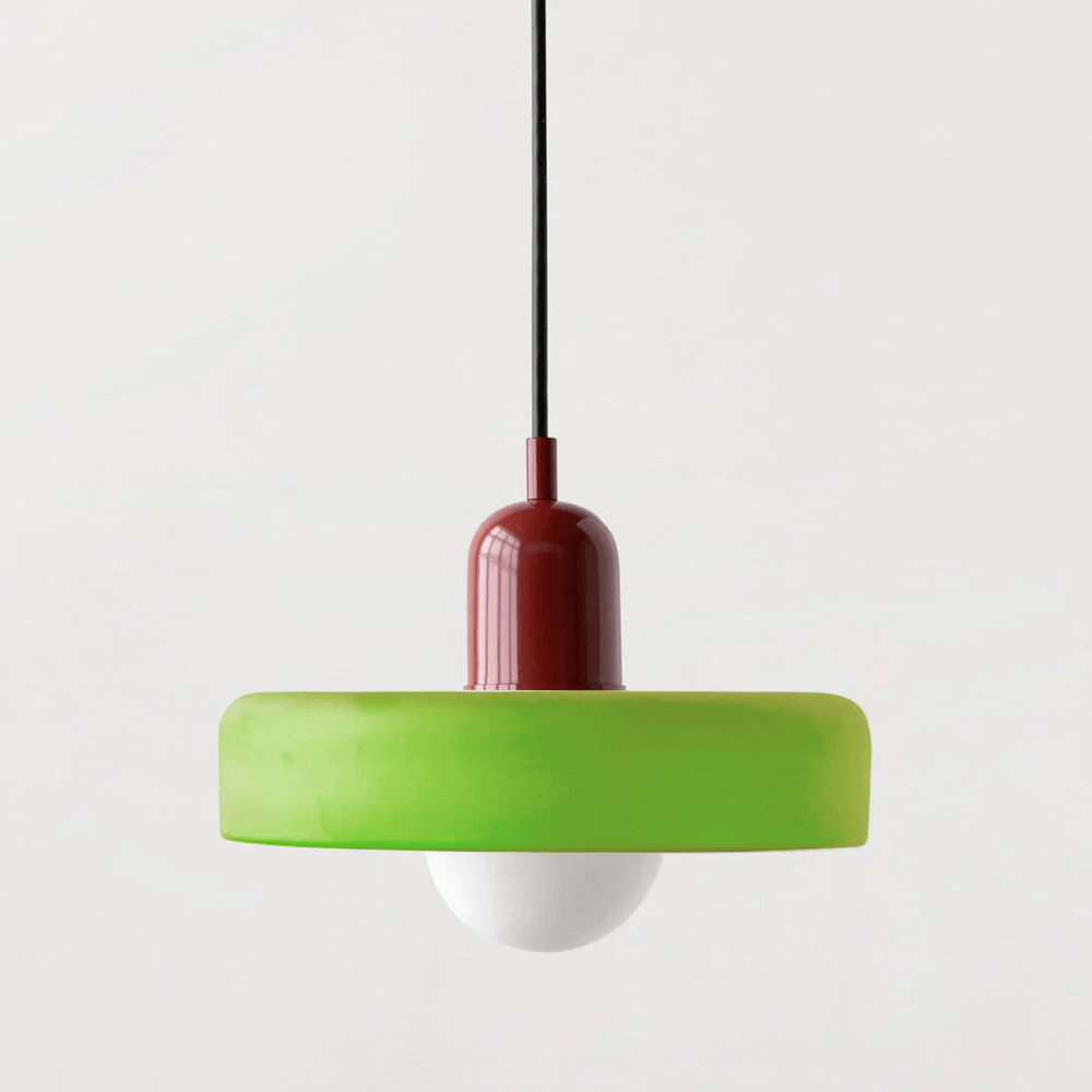Glazen Hanglamp Rond Design Gekleurd Glas Ø25-35cm Groen Geel Wit Eettafel Woonkamer Eetkamer Decoratief | Sulvida