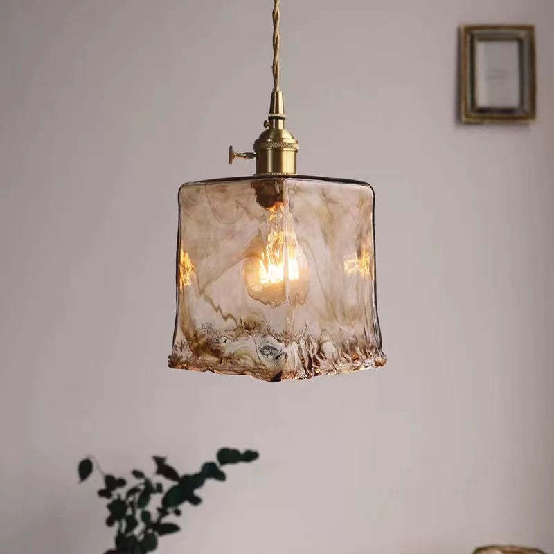 Hanglamp Glas Messing Industrieel Retro Design Woonkamer Eetkamer Slaapkamer Warm Licht LED E27 Vintage Stijl | Sulvida
