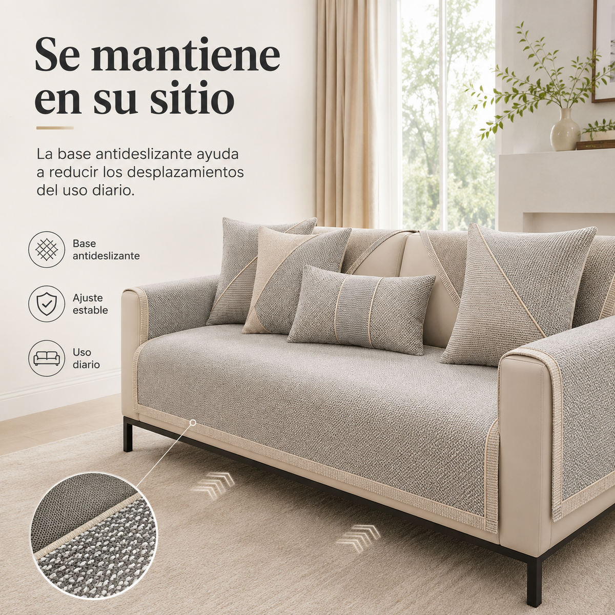 Modulaire Bankhoes Katoen-Linnen Mix | Antislip Acolchado Bankovertrek voor Zitbank Lounge & Hoekbank | Sulvida