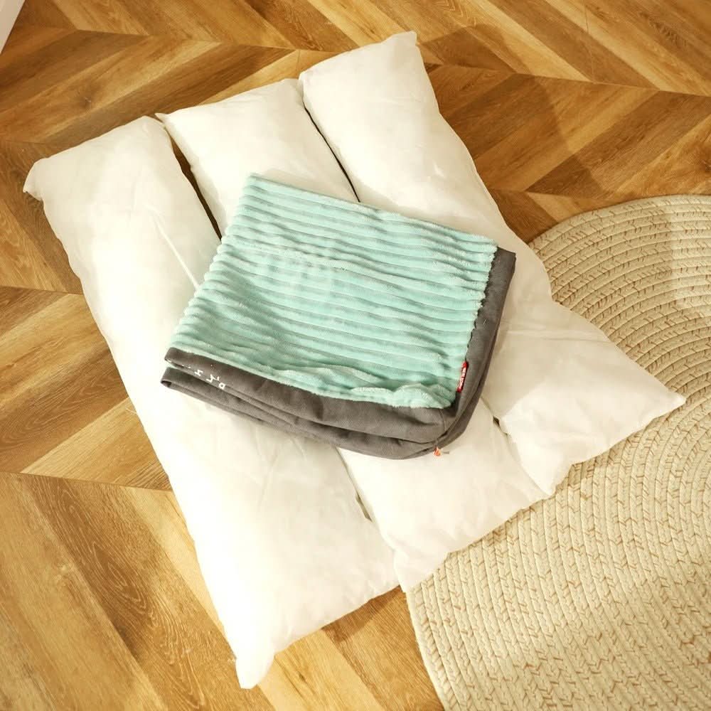 Orthopedisch Hondenkussen Pluche Mand Grijs Lichtgroen Gelenkondersteunend Rustgevend Comfort Hondenmand | Sulvida