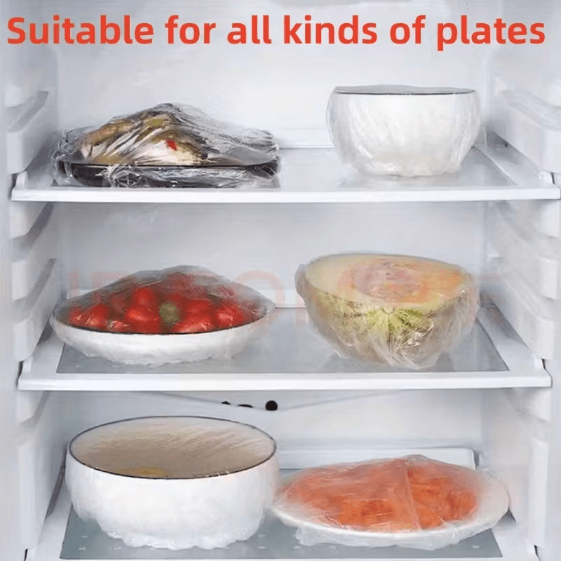 1000 couvre-bols élastiques réutilisables en PE, à cordon, transparents, pour conserver les aliments en cuisine | Sulvida