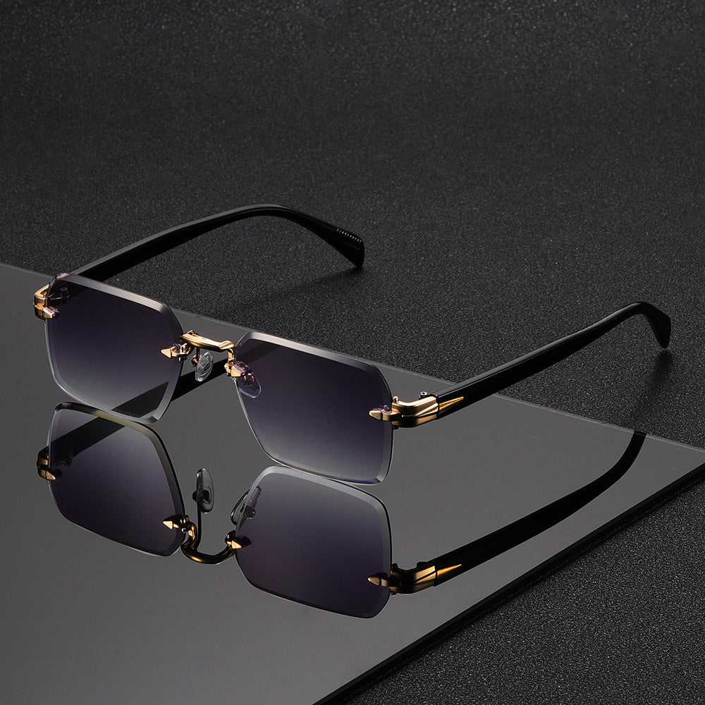 Herenleesbrille zonder montuur vierkant model licht metaal glas voor dagelijks gebruik helder zicht comfort | Sulvida