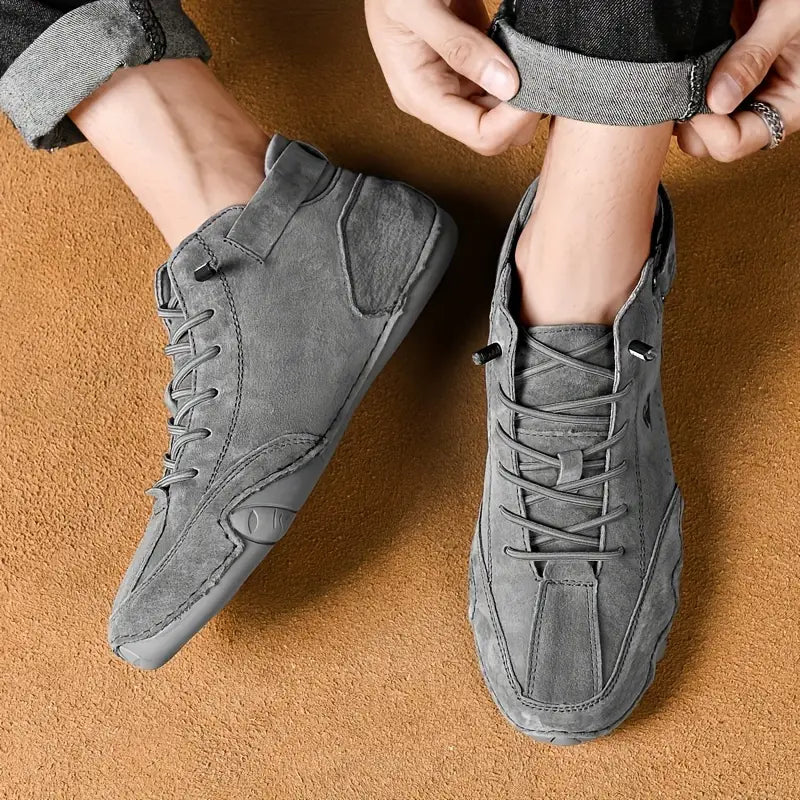 Waterdichte Herenschoenen Hoog met Elastische Sluiting Modern Stoer Ontwerp Leer Comfortabel Casual Dagelijks | Sulvida
