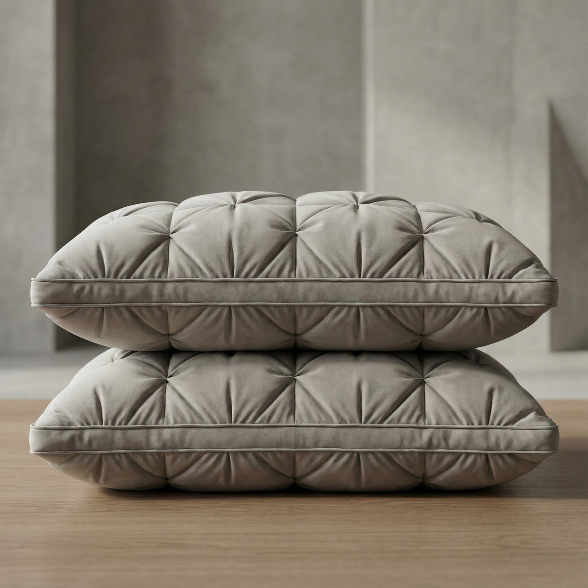 Ganzenveren Kussen 100% Ademberemd Vormvast Neksteun 48x74 cm Wit Bruin Grijs Luxe Slaapcomfort Hoofdkussen | Sulvida