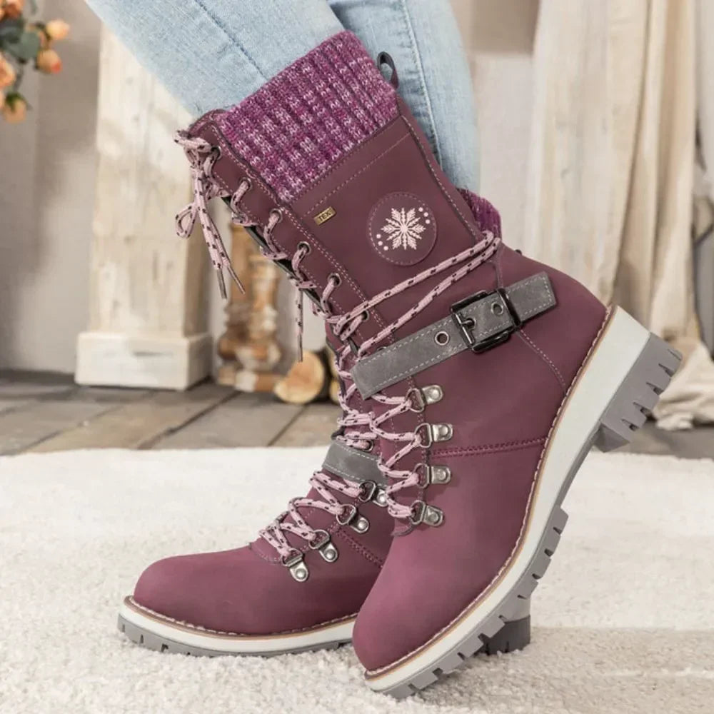 Dames Enkellaarsjes Waterdicht Winter Antislip Gevoerd Warm Snowboots Stevige Outdoor Wandelschoenen Sneeuw | Sulvida