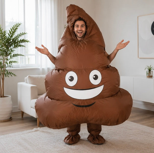 Opblaasbaar Emoji Kostuum – Humoristische Verkleedoutfit voor Feestjes, Halloween, Carnaval en Themafeesten | Sulvida