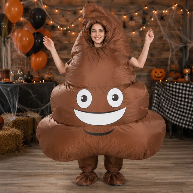 Opblaasbaar Emoji Kostuum – Humoristische Verkleedoutfit voor Feestjes, Halloween, Carnaval en Themafeesten | Sulvida
