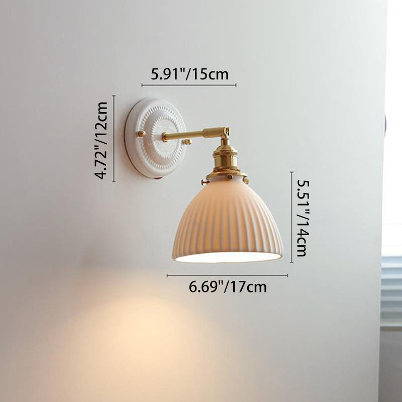 Wandlamp Keramiek met Messing Vintage Rond Armatuur Exclusief Lamp Woonkamer Gang Slaapkamer Chique Stijl | Sulvida