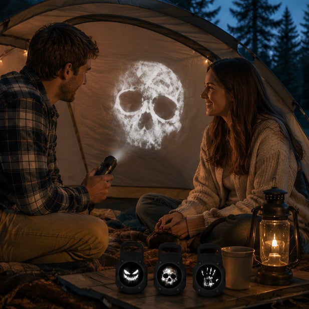 Schedel Projectorlamp USB Roterende Patronen Spookachtige Sfeerverlichting Halloween Decoratie Nachtlampje | Sulvida