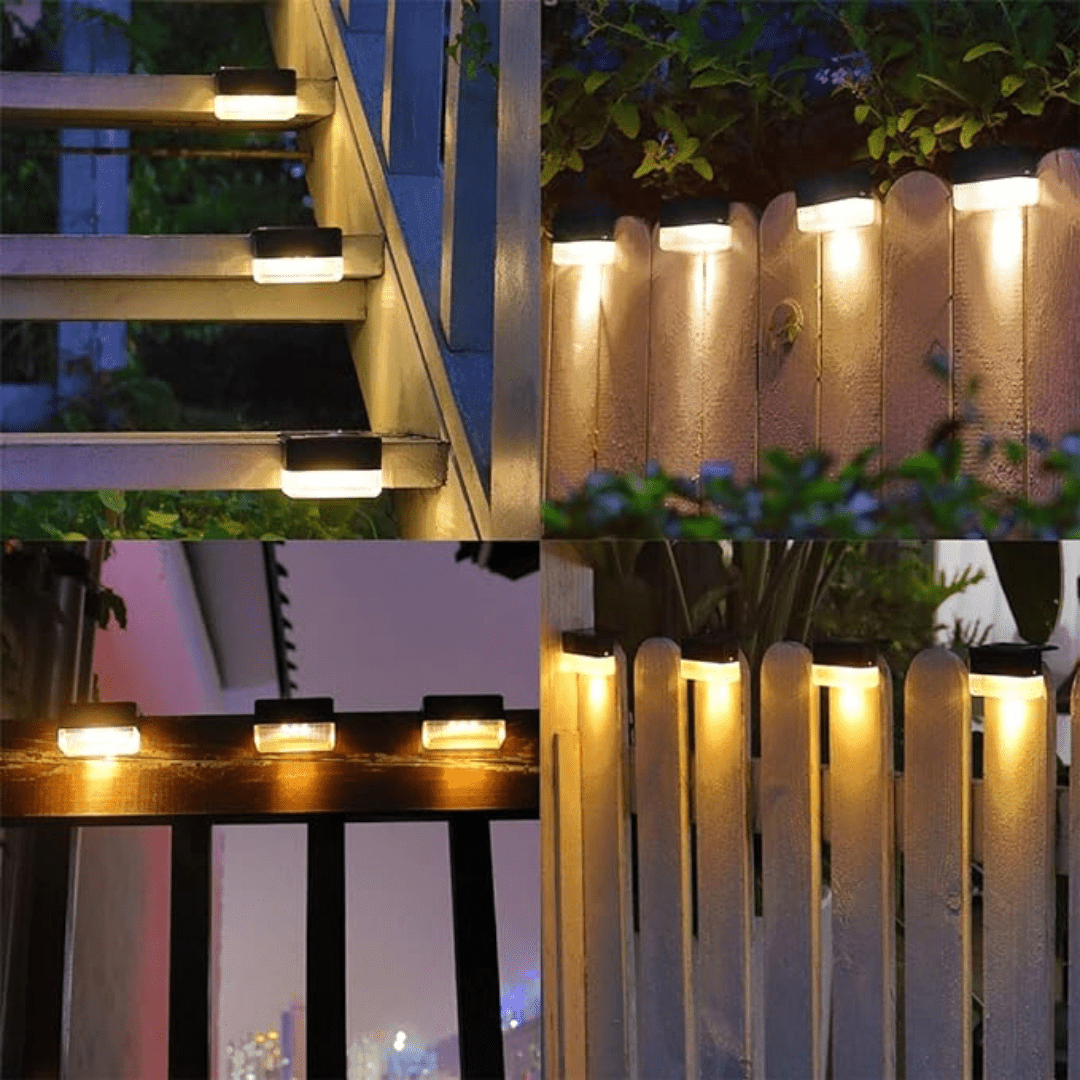 Buitenverlichting Zonne-Energie 4 Stuks IP65 Waterdicht Automatische Sensor Warm Wit LED Tuin Balkon Terras | Sulvida