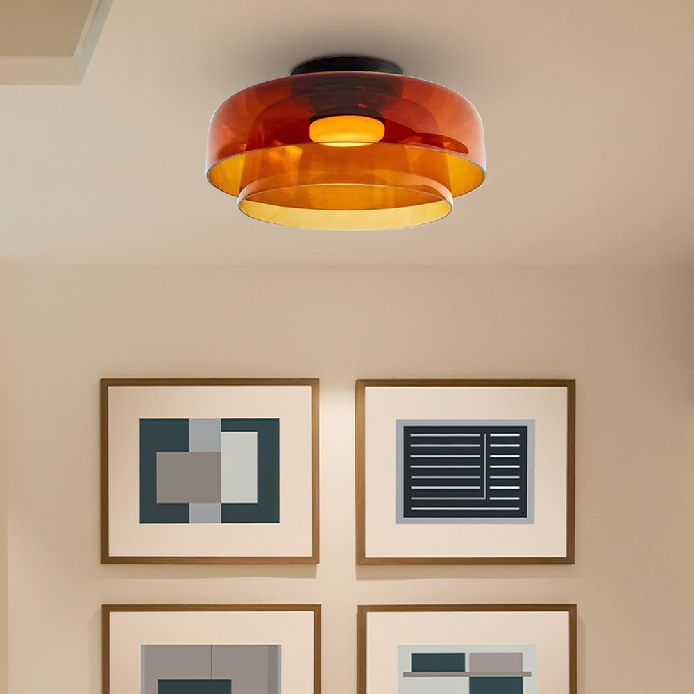 Glazen Plafondlamp Gelaagd Design Meerdere Formaten Warm Wit LED Licht Eetkamer Woonkamer Keuken Slaapkamer | Sulvida