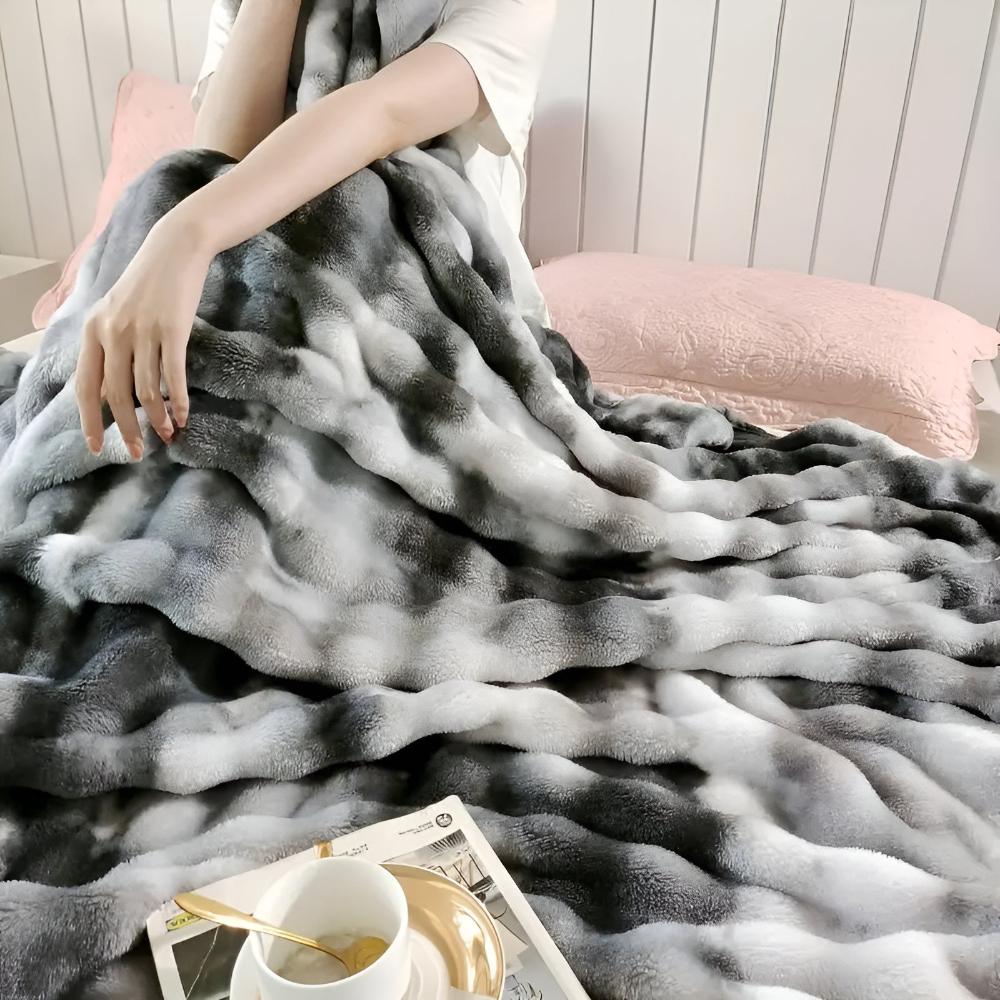 Tie-Dye Plaid Imitatiebont Zacht Golvend Patroon Woonkamer Slaapkamer Decoratief Warm Comfort 150-230cm | Sulvida