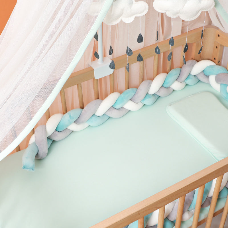 Tour de lit tressé pour bébé 100-500cm en coton doux, tour de lit protecteur pour berceau, parc et lit à barreaux, chambre d’enfant | Sulvida