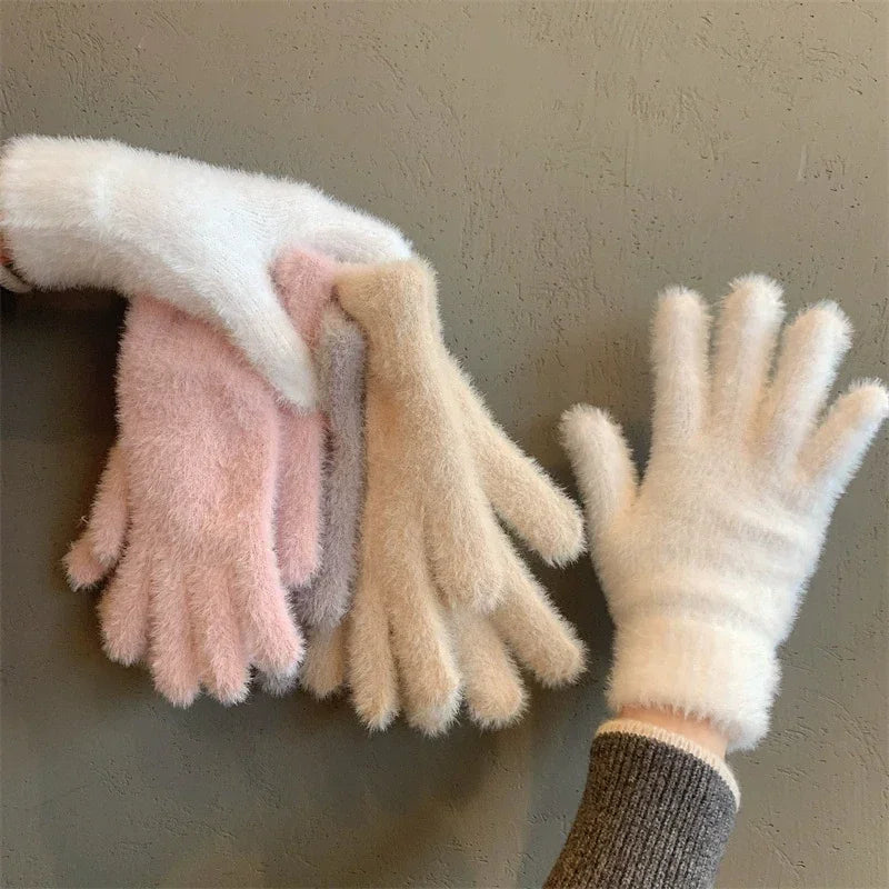 Zachte Pluche Winterhandschoenen voor Dames – Warm & Comfortabel met Elastische Pasvorm voor Koude Dagen | Sulvida