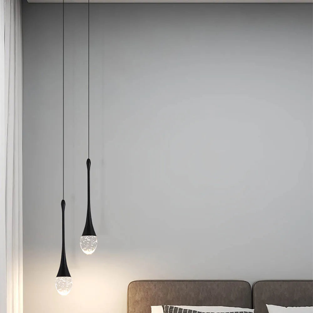 Glazen Hanglamp Druppelvorm met Warm Licht 5W-25W Hoogte 200cm Modern Design voor Eetkamer Woonkamer | Sulvida
