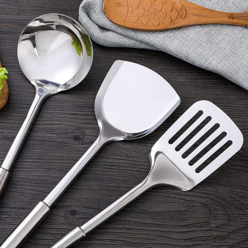 RVS Keukengerei Set 5-Delig met Ergonomische Handgrepen voor Professioneel Koken en Dagelijks Gebruik | Sulvida
