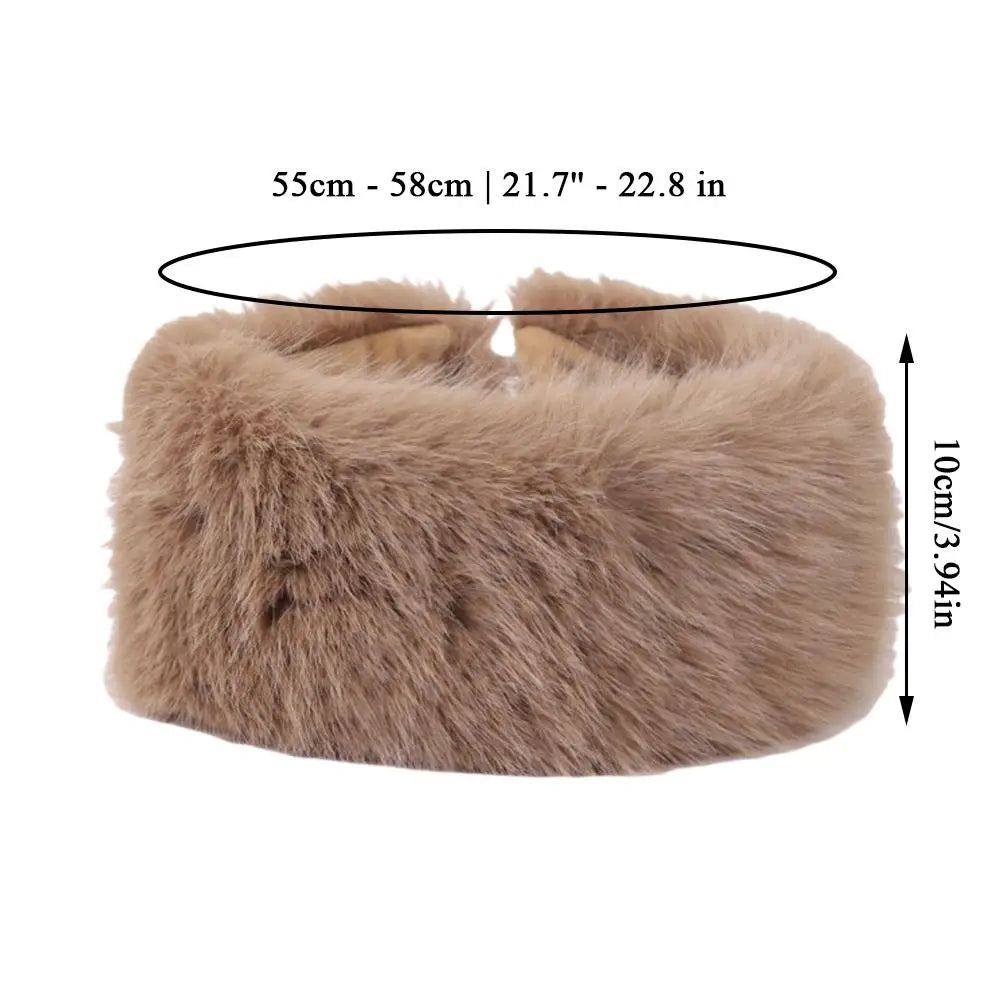 Fluffy Hoofdband Nepbont Oorwarmers Elastisch Winter Accessoire voor Dames Unisex Zacht Elegant Warm Comfortabel | Sulvida
