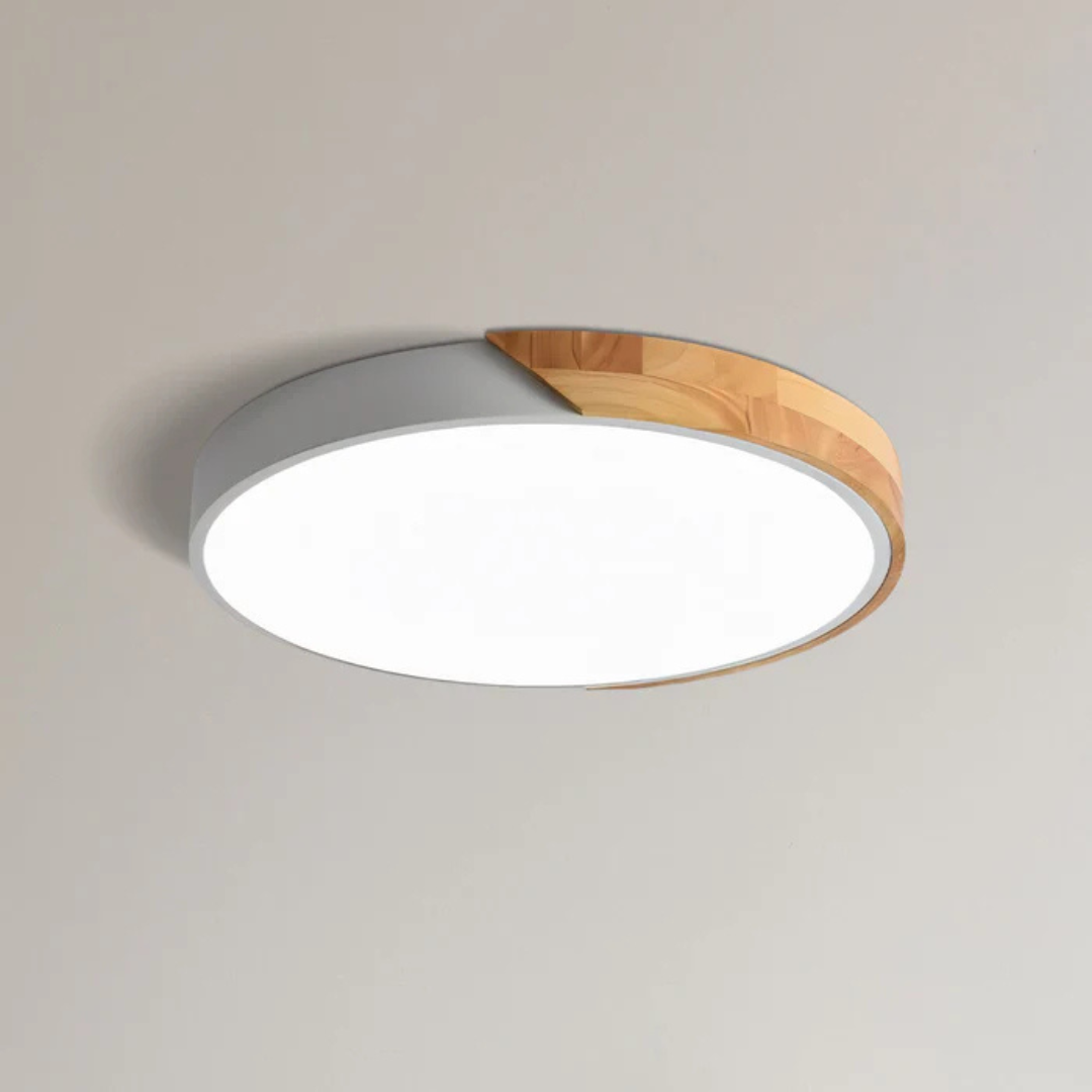 Plafondlamp Hout & Acryl Scandinavisch Design Warm Licht Ø23/30cm Slaapkamer Woonkamer Energiezuinige LED | Sulvida