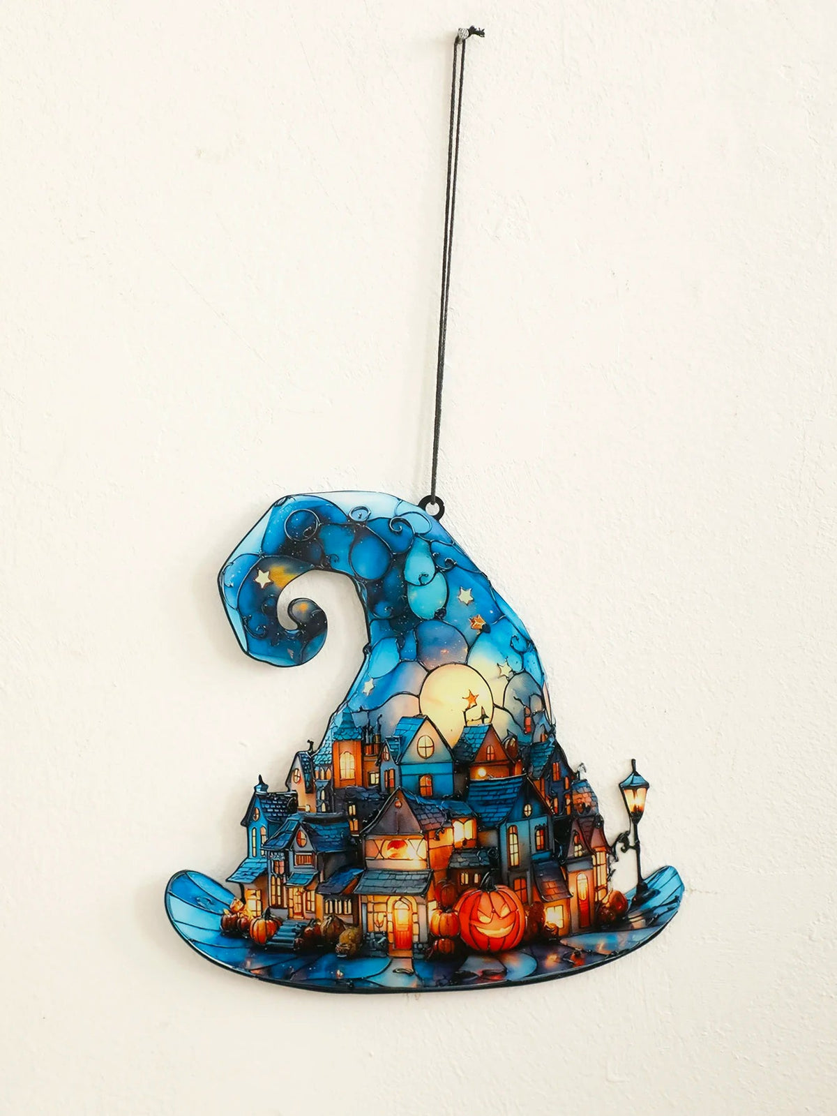 Acryl Raamhanger Heksenhoed Pompoendorp Halloween Decoratie voor Raam Slaapkamer Woonkamer Feestdecoratie | Sulvida