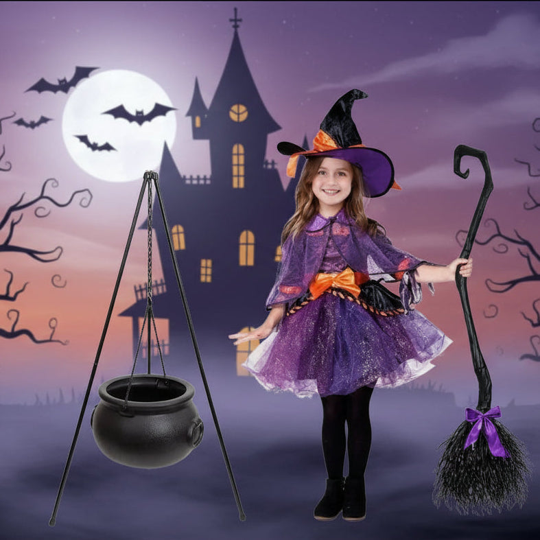Heksenketel Decoratie met LED Verlichting & Statief – Grote Snoeppot Halloween voor Griezelige Tuin & Feest | Sulvida