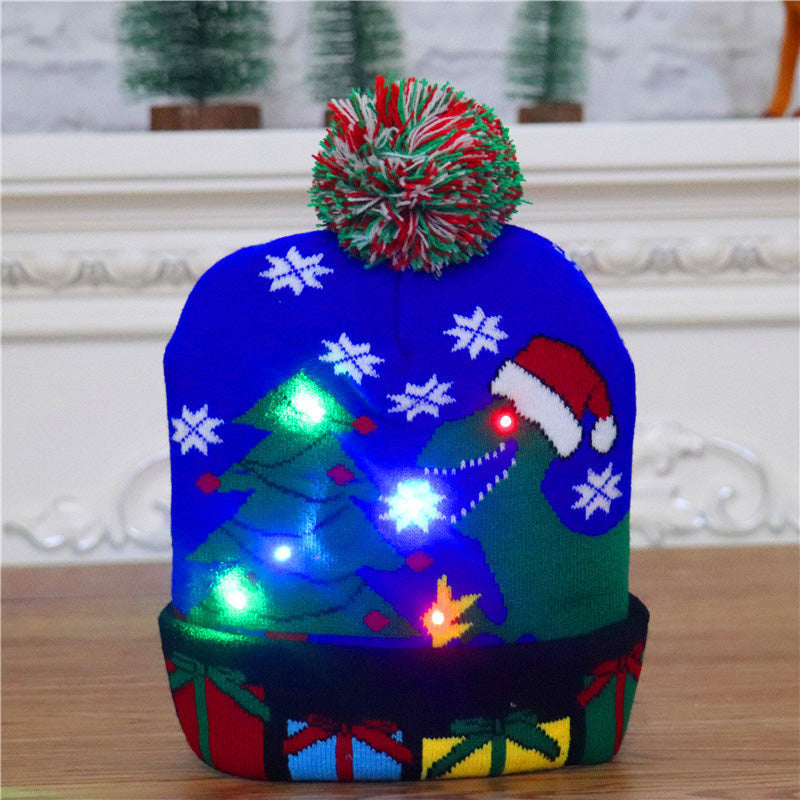 Gebreide Kerstmuts met LED-Verlichting Kerstman Rendier Sneeuwman Feestelijk Winteraccessoire Kerstfeest | Sulvida
