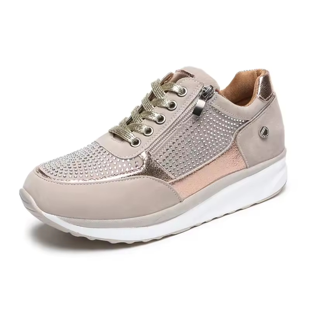Wandelschoenen Dames PU Leer Zijrits Lichtgewicht Orthopedisch Beige Grijs Groen Blauw Ademend Comfortabel | Sulvida