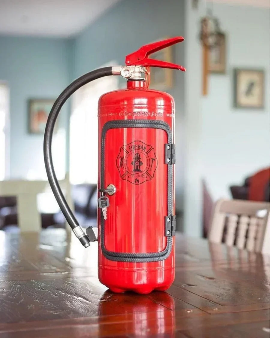 Geheime Bar in Brandblusser Stijl - Verborgen Drankendispenser met Accessoireruimte - Unieke Bar-Accessoire voor Thuis - Metalen Uitvoering | Sulvida