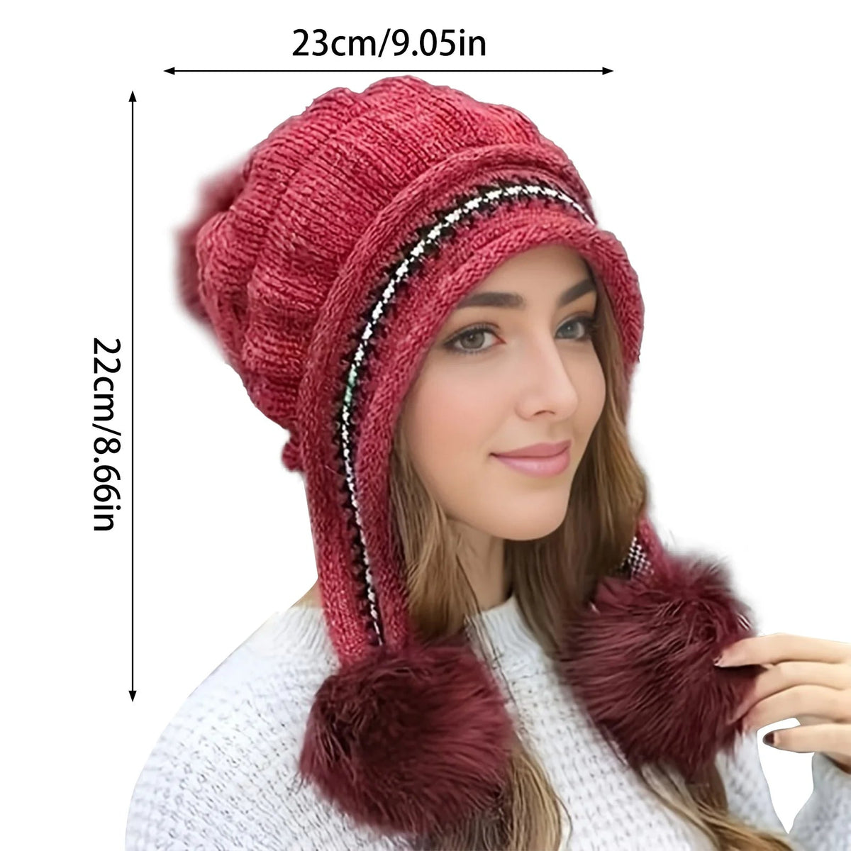 Fleece-Gevoerde Wintermuts met Oorflappen en Pompon – Warme Gebreide Muts voor Dames en Heren Winter | Sulvida