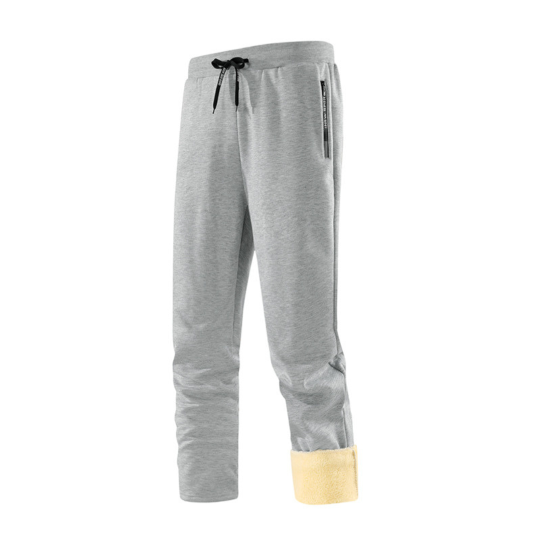 Sherpa gevoerde joggingbroek fleece warm winterbroek met ritszakken trekkoord en elastische tailleband | Sulvida