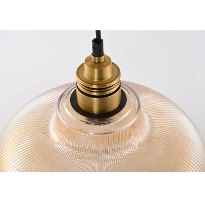 Glazen Hanglamp met Elegante Lichtuitstraling – Amber of Transparant Glazen Kap – Geschikt voor Eettafel en Woonkamer | Sulvida