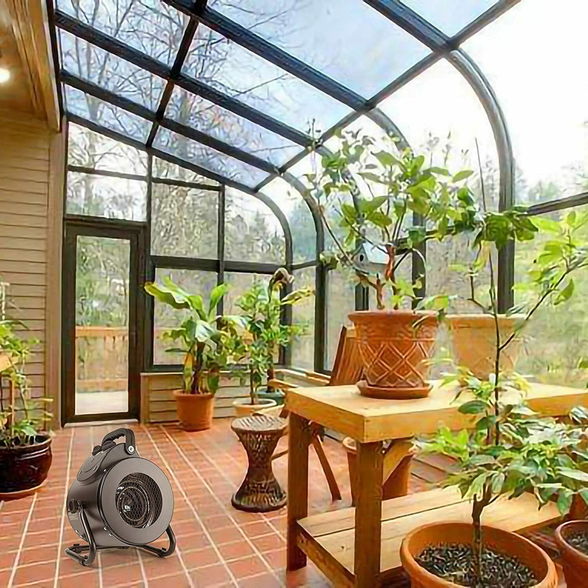 Elektrische Ventilatorkachel IPX4 Spatwaterdicht 1500W Snelle Opwarming Verwarming voor Kas Werkplaats Garage | Sulvida